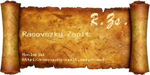 Rasovszky Zsolt névjegykártya